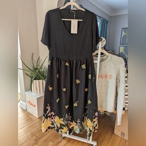 Floral maxi shorts sleeves dress